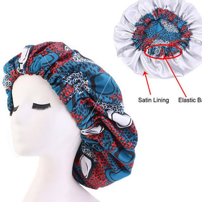 African Pattern Ankara Print Bonnet Women Night Sleep Cap