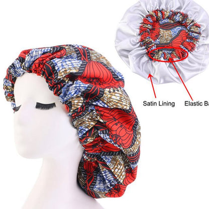 African Pattern Ankara Print Bonnet Women Night Sleep Cap