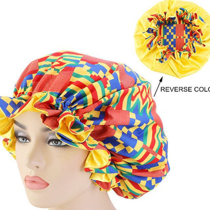 African Pattern Ankara Print Bonnet Women Night Sleep Cap