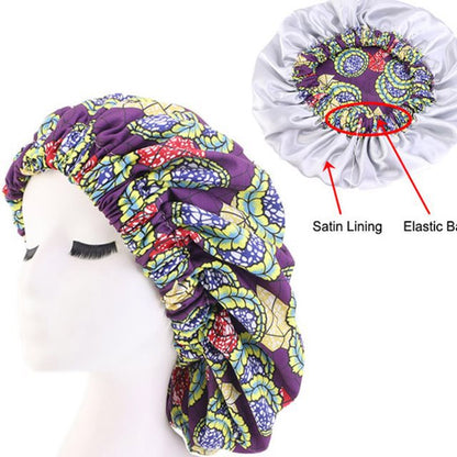 African Pattern Ankara Print Bonnet Women Night Sleep Cap