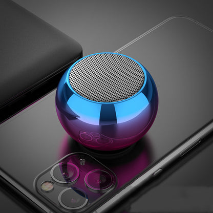 M3 Colorful Wireless Speakers 3D Mini Electroplating Round Steel Cannon Bluetooth Speaker Radio Support U Disk Subwoofer