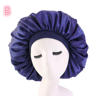 Beauty Print Satin Silk Bonnet Sleep Night Cap