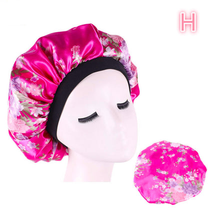 Beauty Print Satin Silk Bonnet Sleep Night Cap