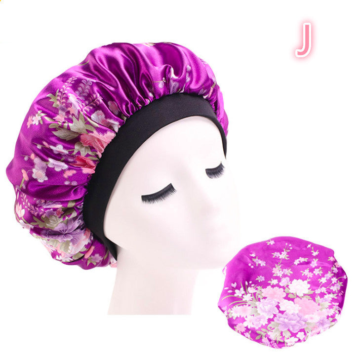 Beauty Print Satin Silk Bonnet Sleep Night Cap